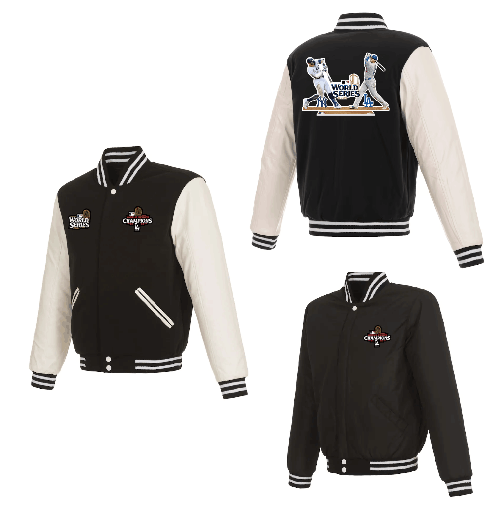 Men Los Angeles Dodgers #5 Freeman 2024 MLB World Series Champions black Jacket style 4->mlb jacket->Sports Accessory